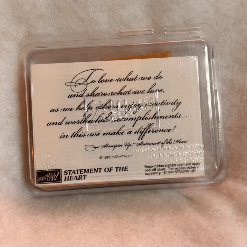 Stampin Up! 1999 Statement of the Heart Wood retired stamp - NEW-